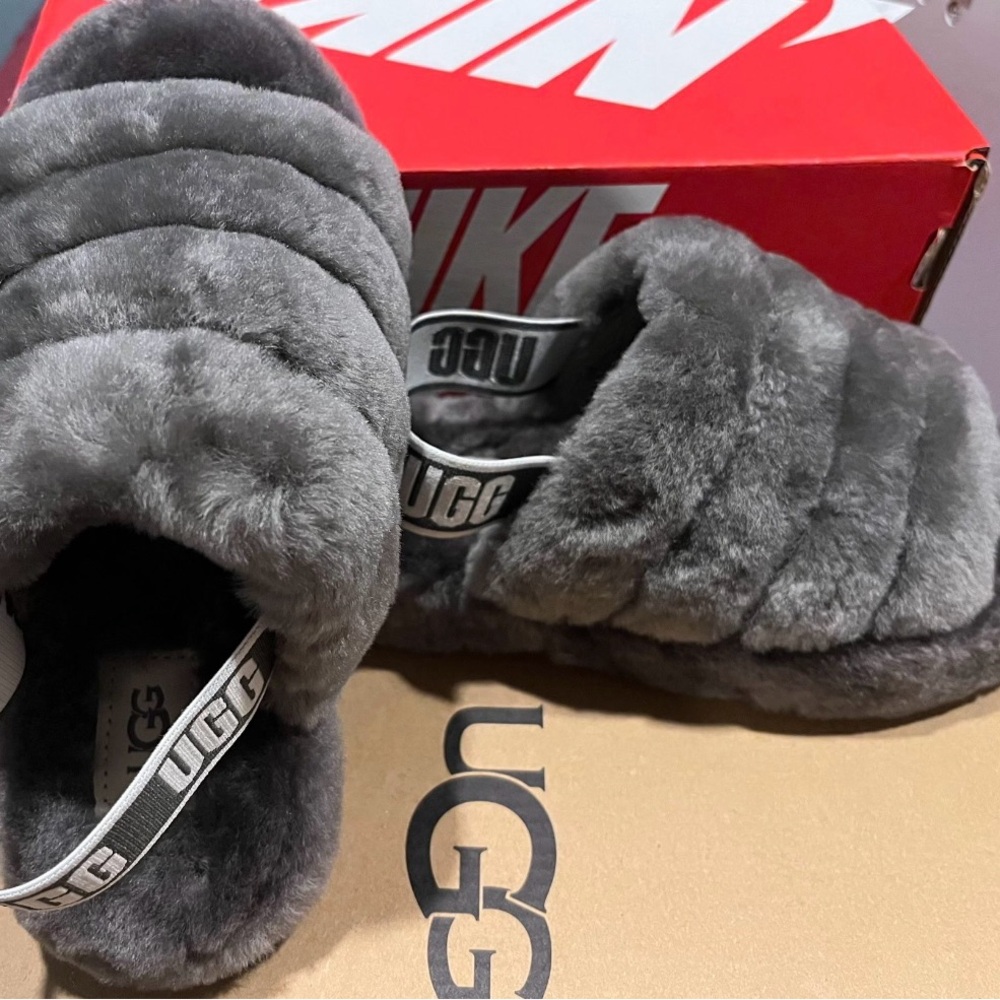 UGG Charcoal Fluff Yeah Slide